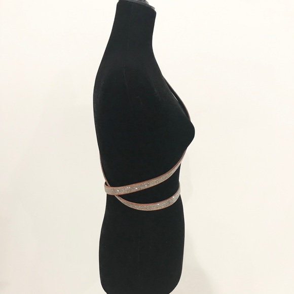 Leather Belt, Double Wrap Cross Body,  Lt. Brown main image 4
